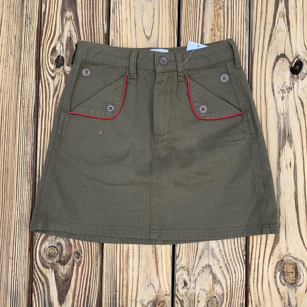 Khaki mini skirt